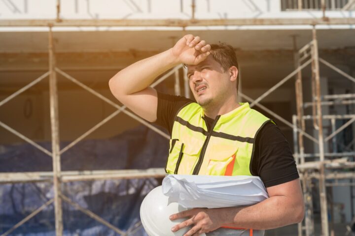 Worker feeling hot