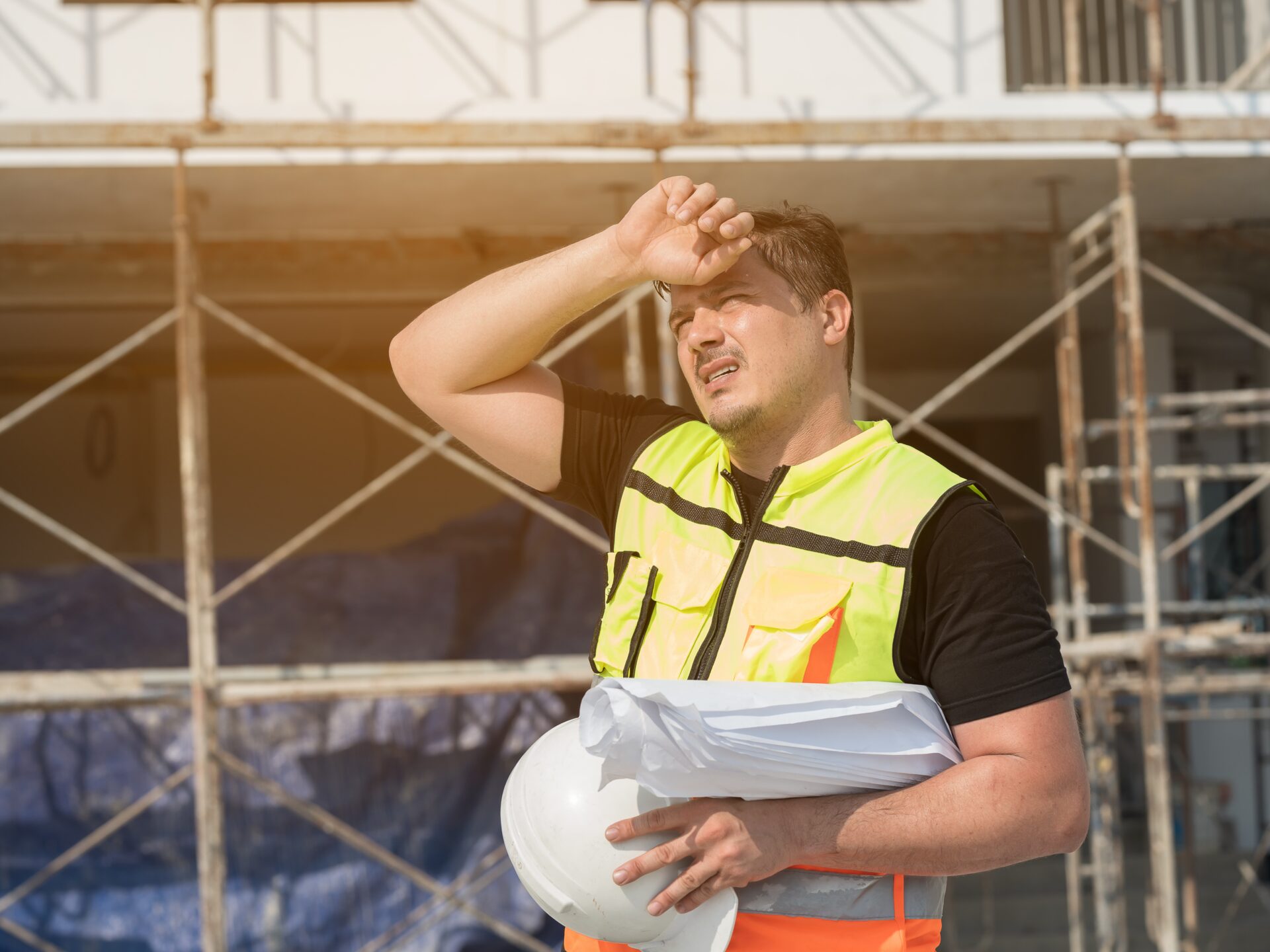 Worker feeling hot