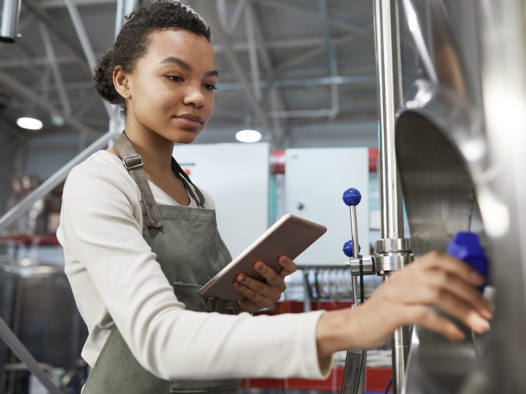 Young Female brewery Worker