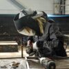 Female welder