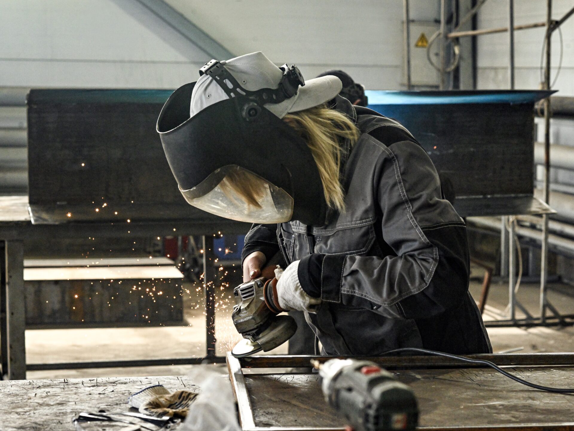 Female welder
