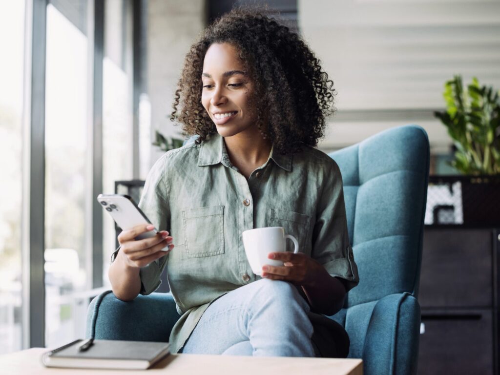 Employee relaxing on work break