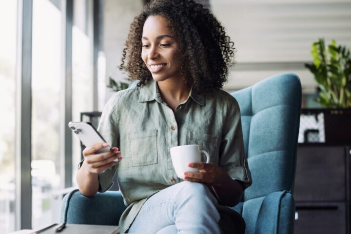 Employee relaxing on work break