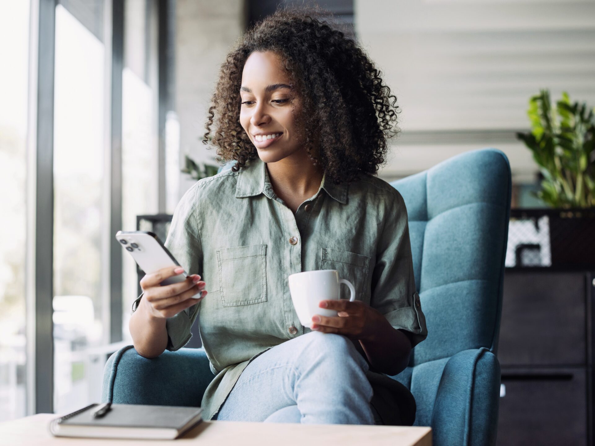Employee relaxing on work break